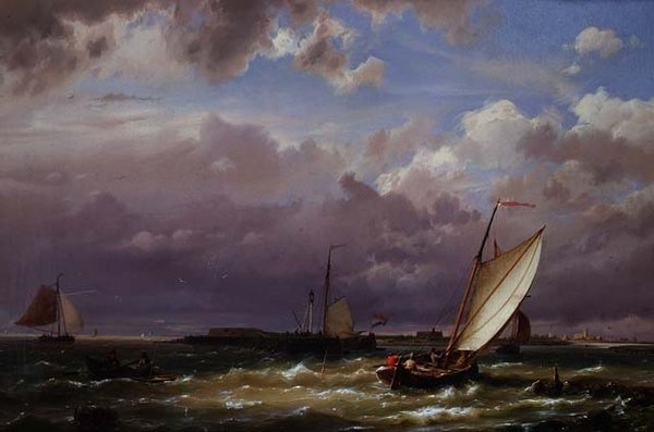 Utanför Enkhuizen, på Zuider Zee av Hermanus Koekkoek