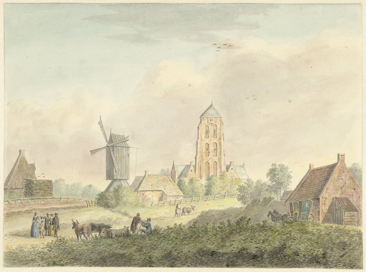 Kyrka av byn Westkapelle i Zeeland av Hermanus Petrus Schouten