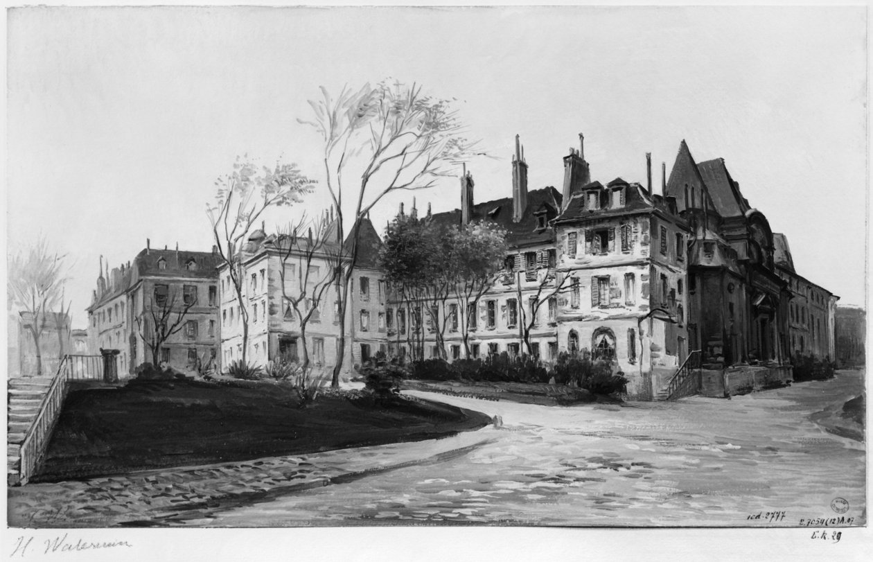 Vy över Maternite Port-Royal, trädgården, 1905 av Herminie Waterneau