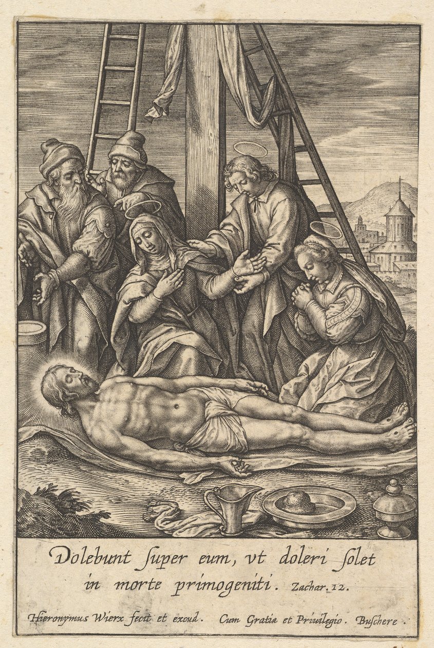 Klagovisan, före 1619. av Hieronymous Wierix