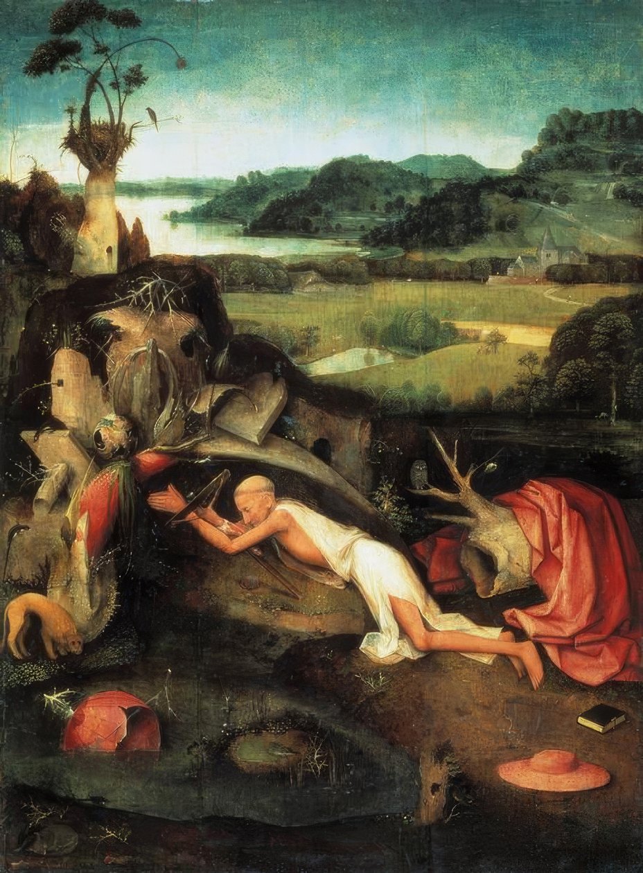 Den helige Hieronymus i bön av Hieronymus Bosch