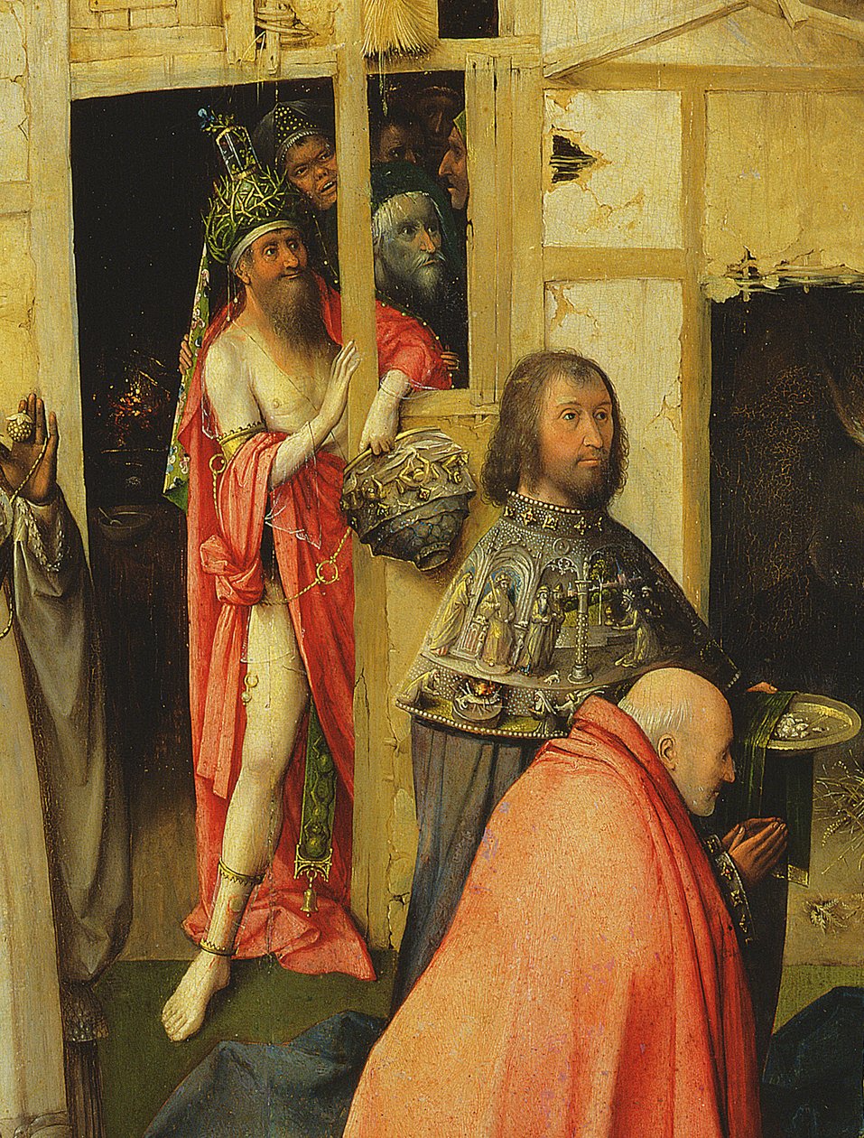The Adoration of the Magi, detalj av Antikrist, 1510 olja på paneldetalj av 3427 av Hieronymus Bosch