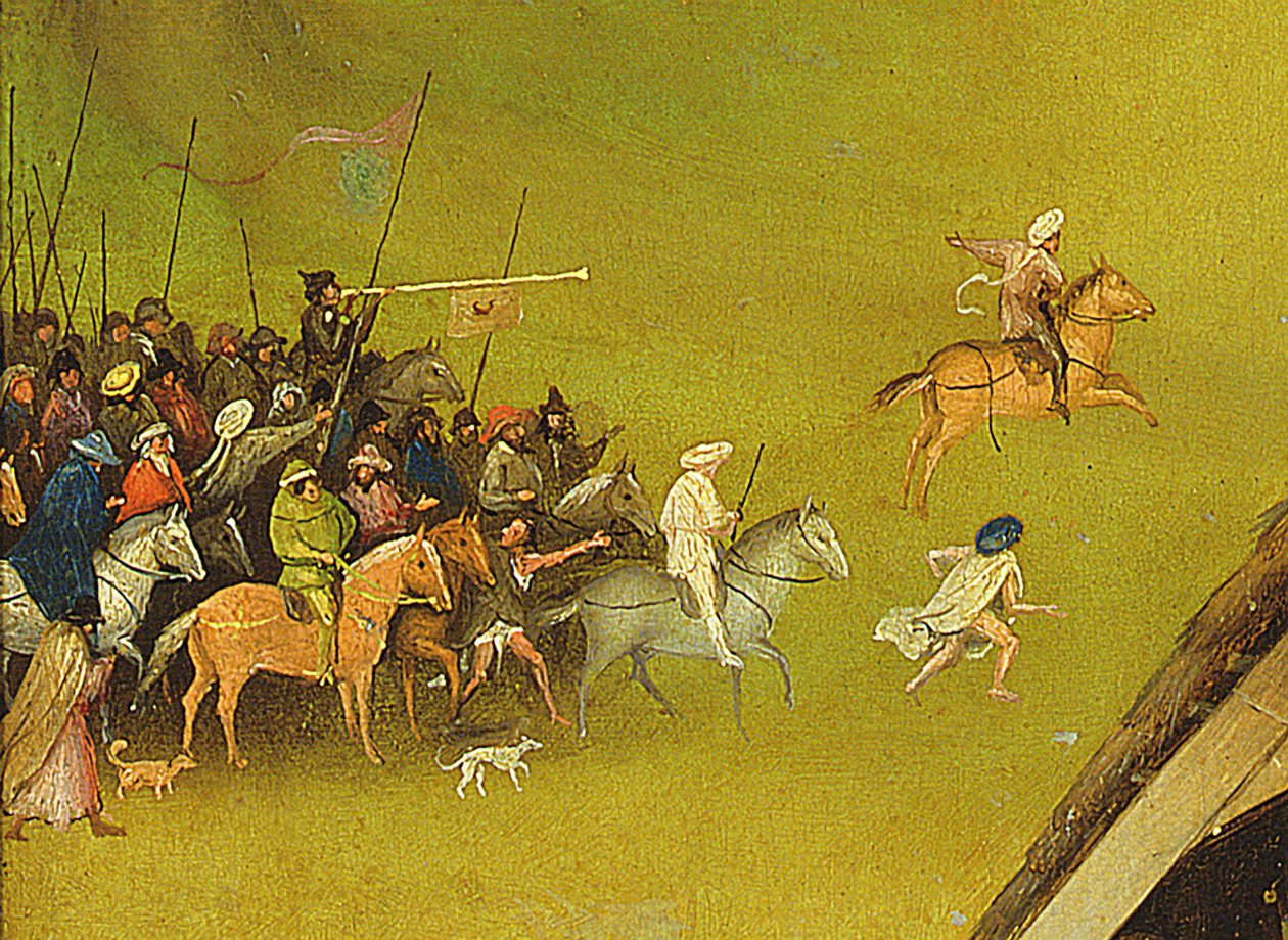 The Adoration of the Magi, detalj av bakgrunden, 1510 (detalj av 3427) av Hieronymus Bosch