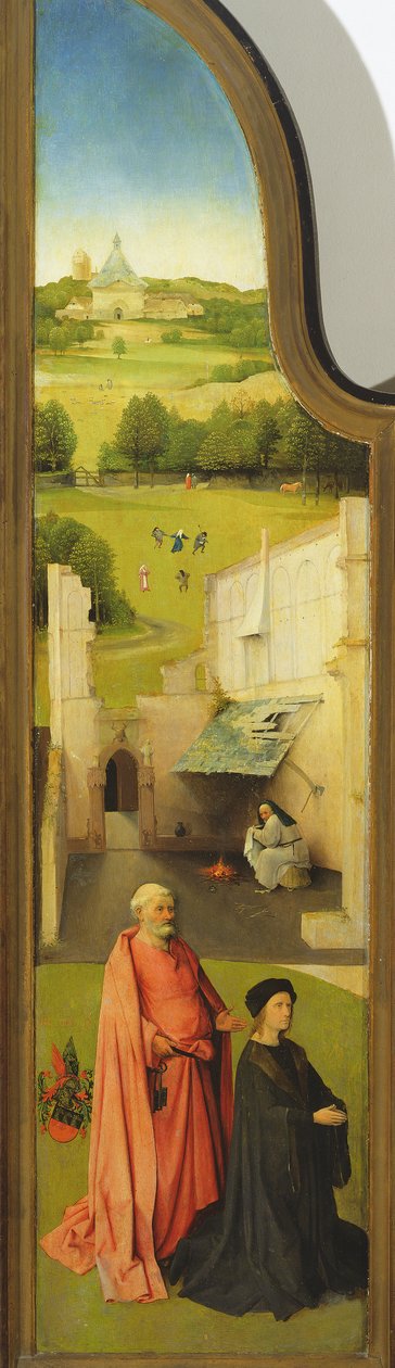 The Adoration of the Magi, detalj av den vänstra panelen, 1510 (detalj av 3427) av Hieronymus Bosch