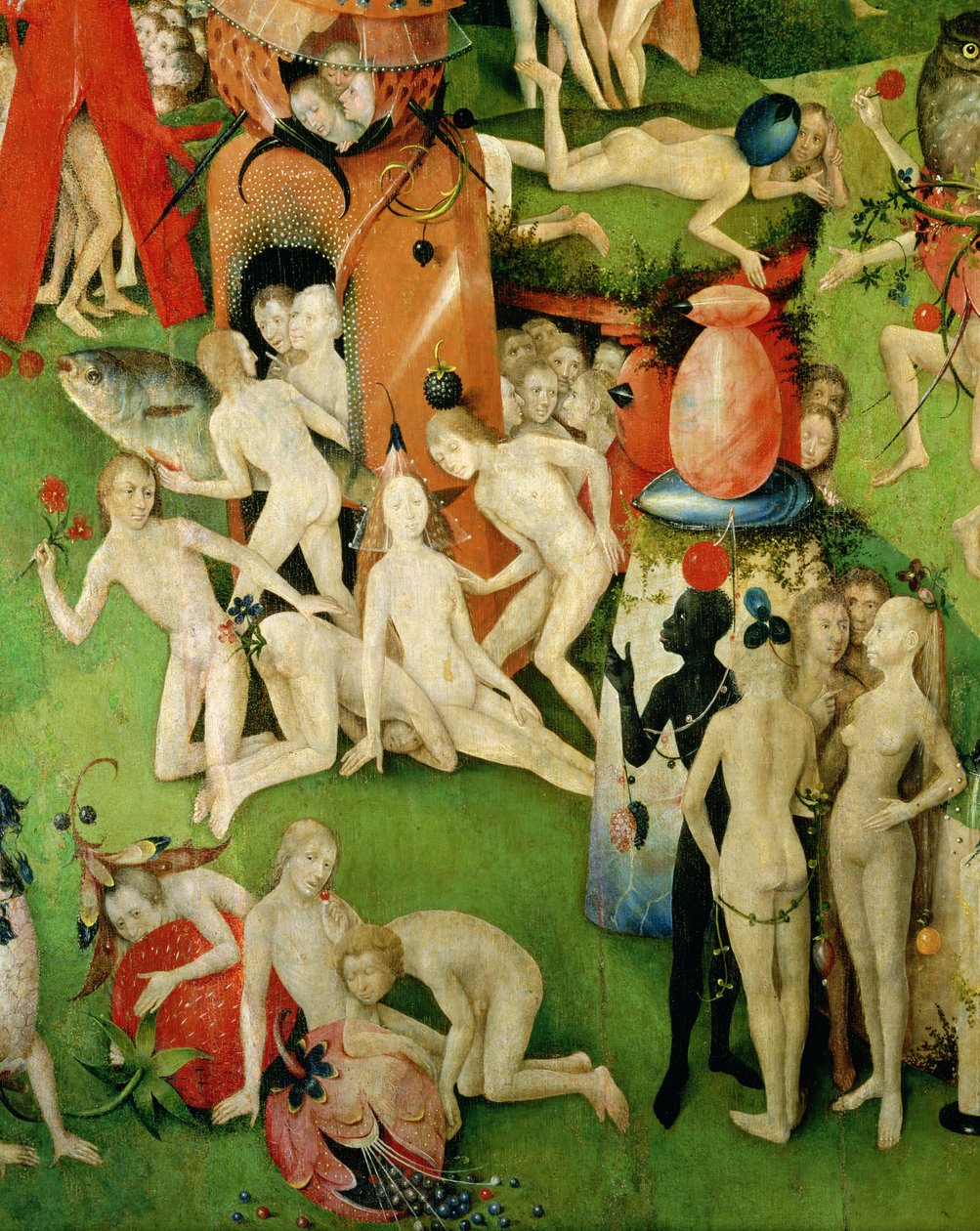 The Garden on Earthly Delights: Allegory of Luxury, central panel av triptyk, c.1500 (detalj) av Hieronymus Bosch