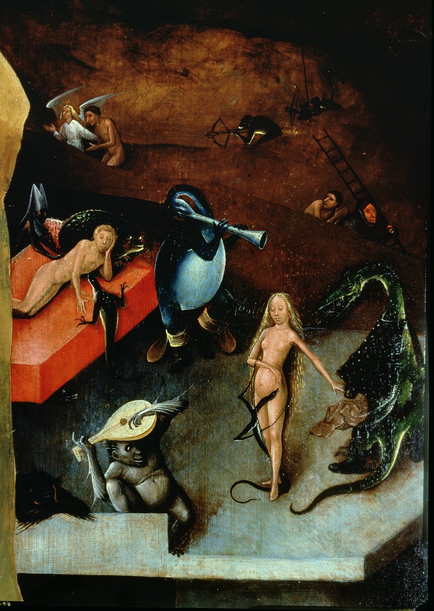 The Last Judgment (altartavla) (detalj av musikinstrument) av Hieronymus Bosch
