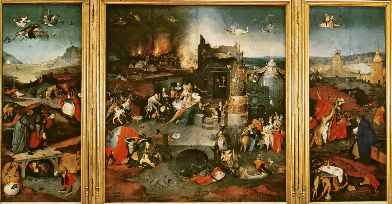 Triptyk: St. Anthonys frestelse av Hieronymus Bosch