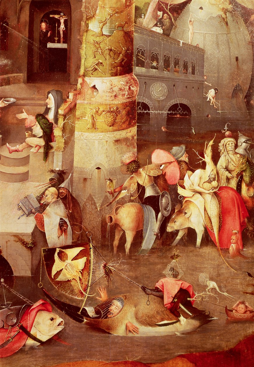 Triptyk av Antonius frestelse, detalj av den nedre högra sidan av Hieronymus Bosch