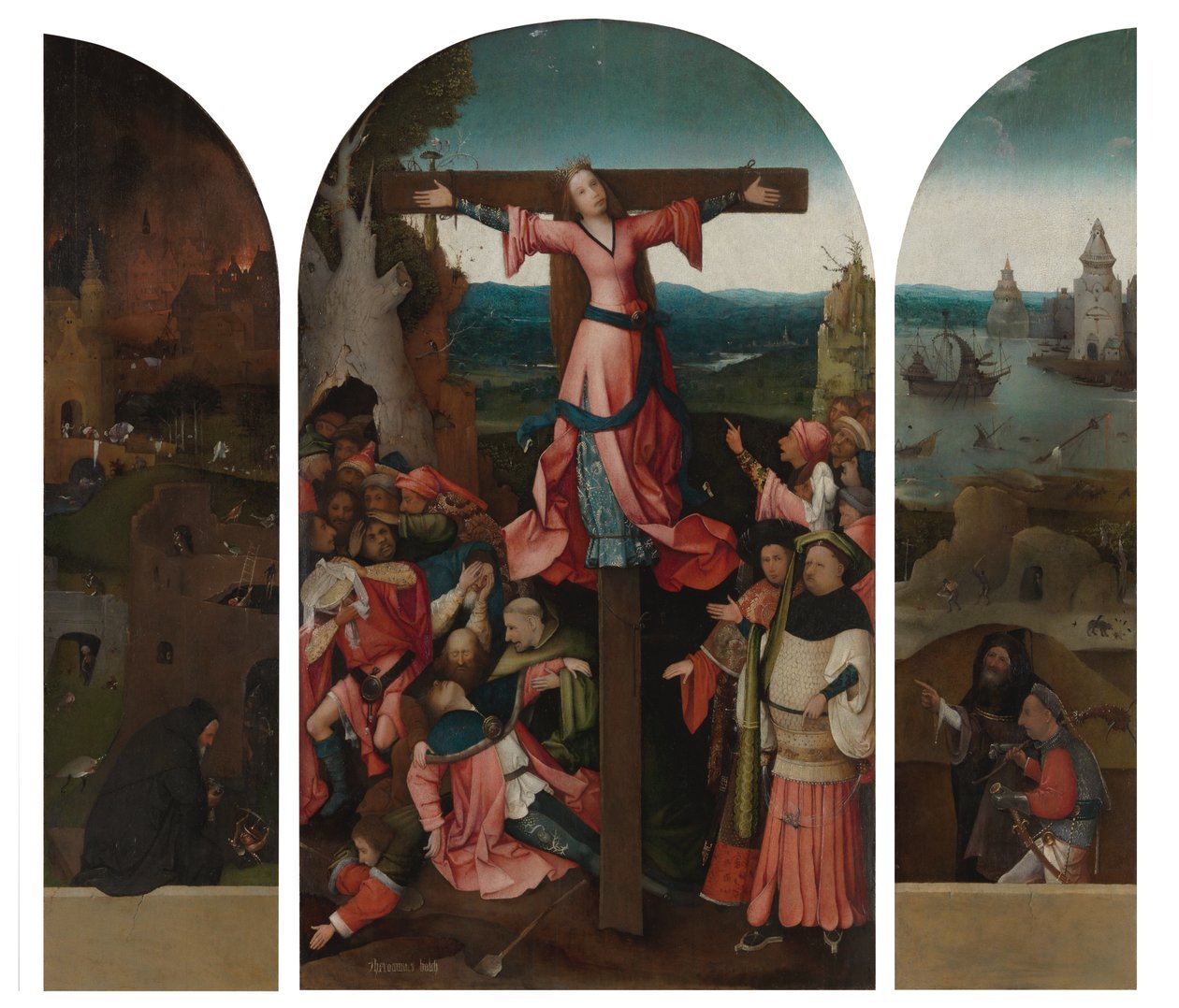Triptyk av den korsfäste martyren av Hieronymus Bosch