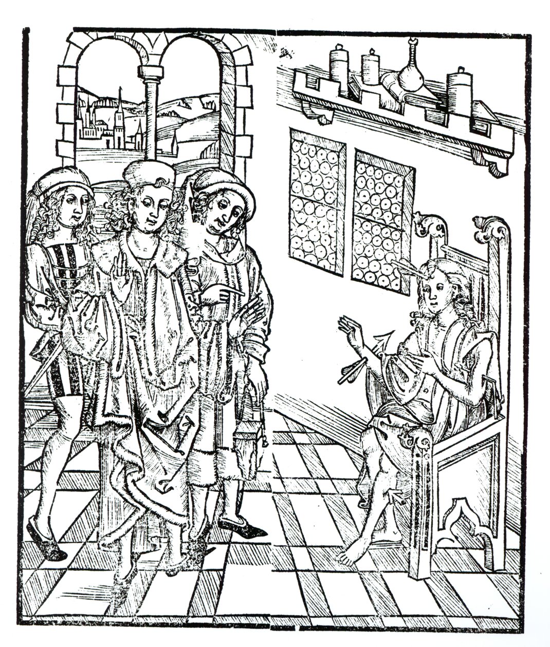 Kirurg besöker en man med pilsår, från 