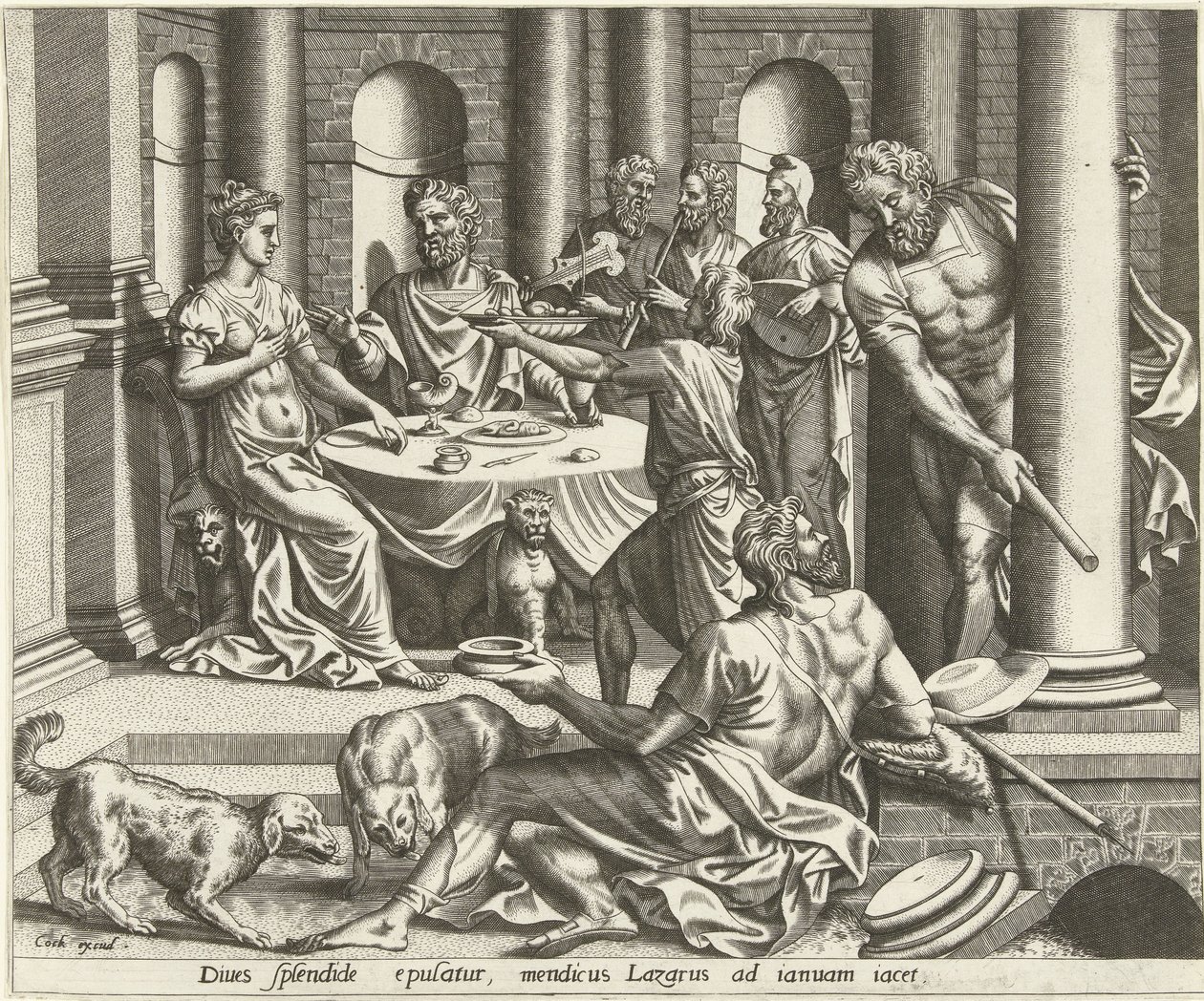 Den rike mannen och den fattige Lasarus av Hieronymus Cock