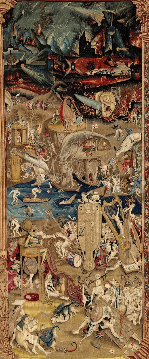 The Garden of Earthly Delights. ca. 1560 (gobeläng) av Hieronymus (after) Bosch