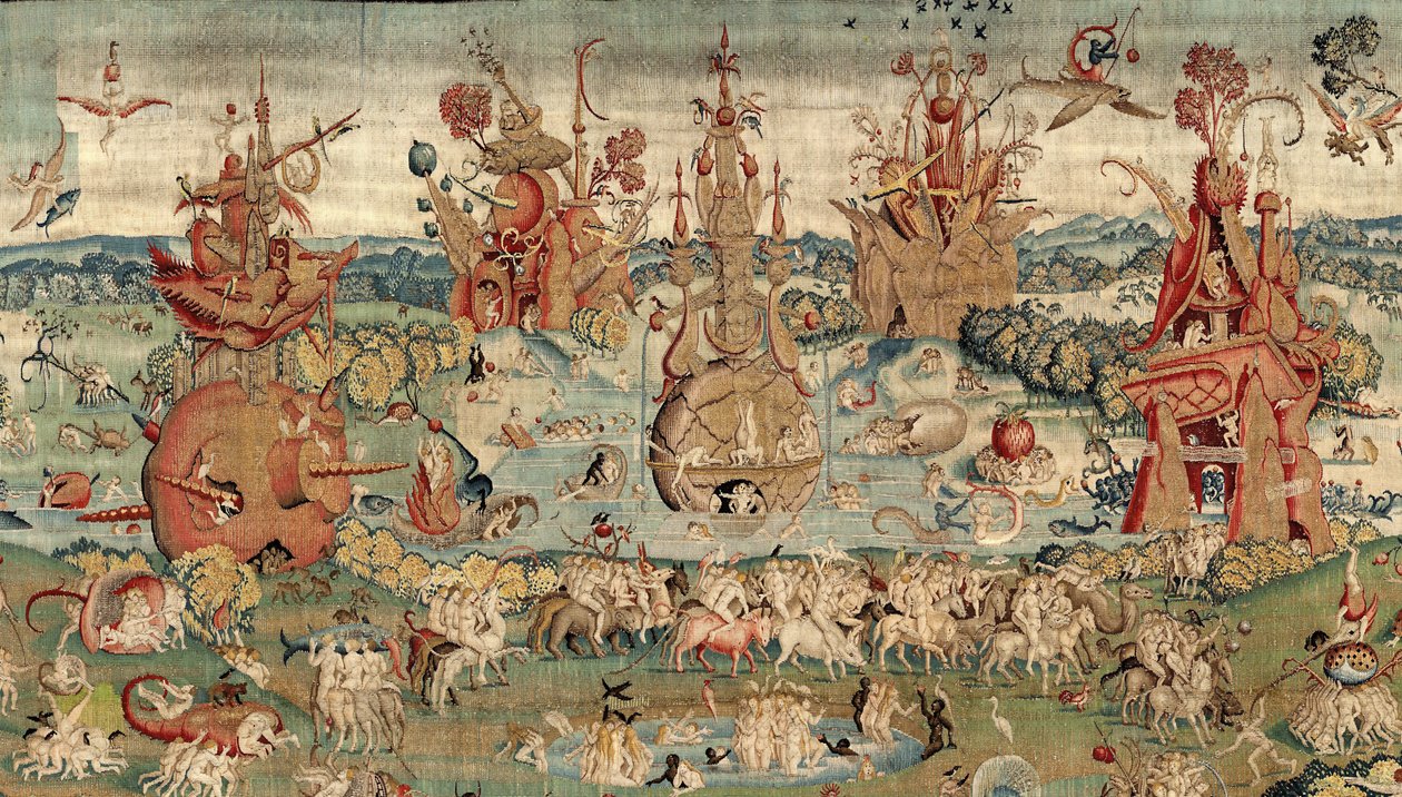 The Garden of Earthly Delights. ca. 1560 (gobeläng) av Hieronymus (after) Bosch