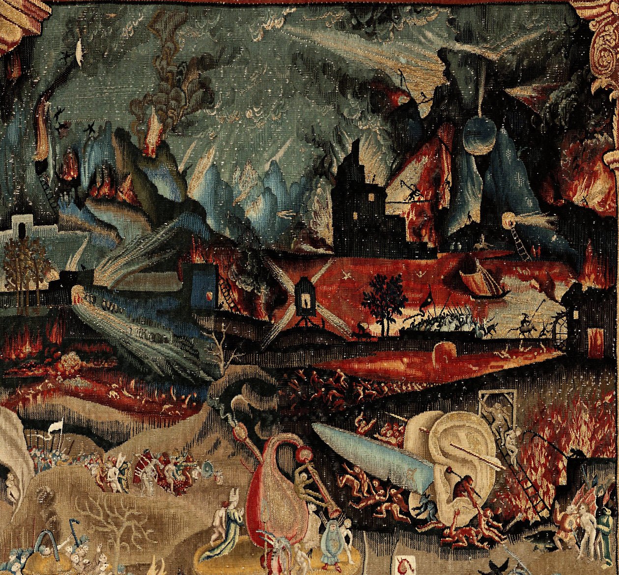 The Garden of Earthly Delights. ca. 1560 (gobeläng) av Hieronymus (after) Bosch