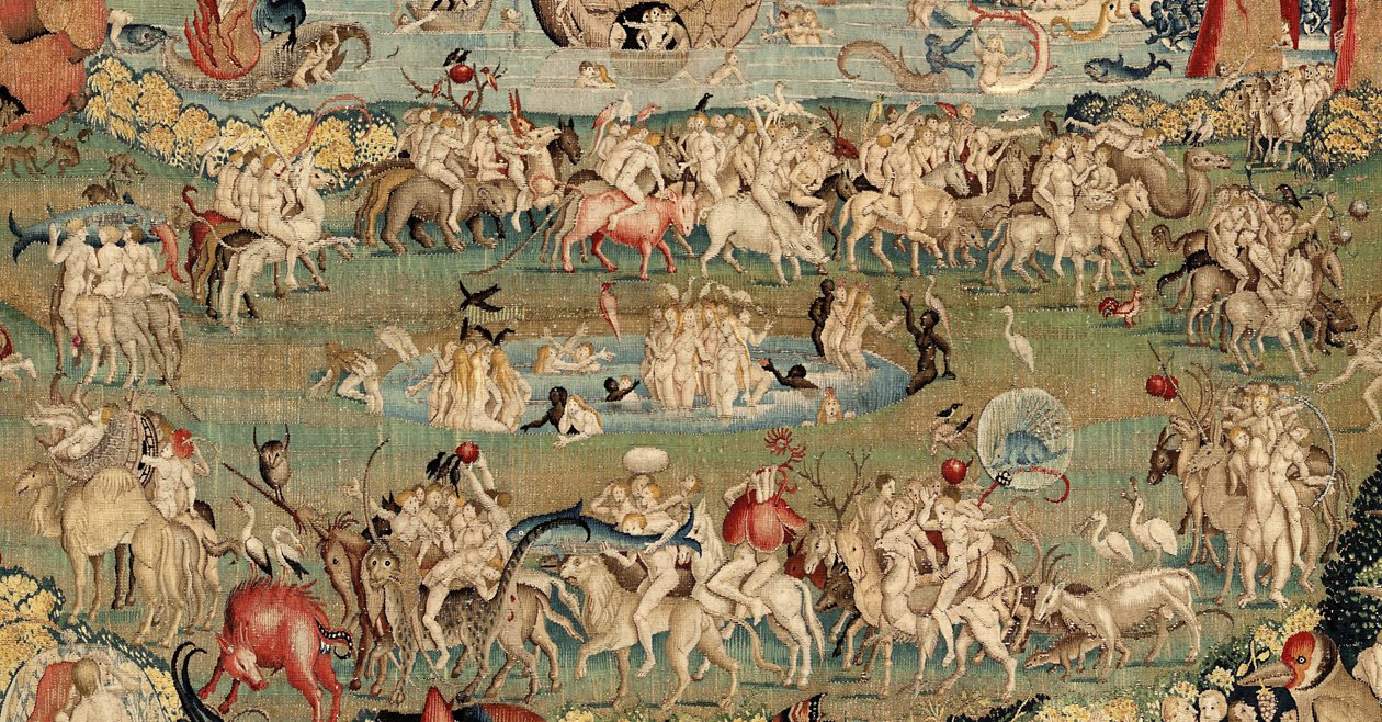 The Garden of Earthly Delights. ca. 1560 (gobeläng) av Hieronymus (after) Bosch