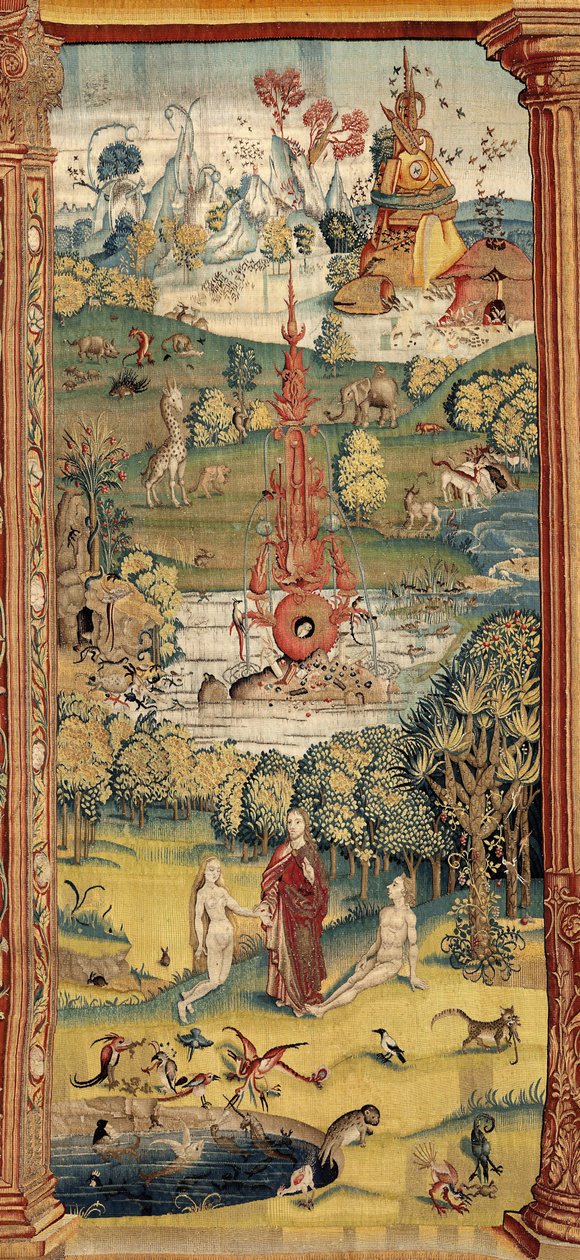 The Garden of Earthly Delights. ca. 1560 (gobeläng) av Hieronymus (after) Bosch