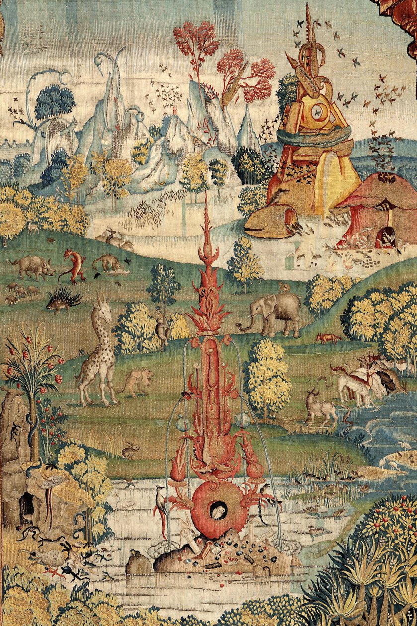 The Garden of Earthly Delights. ca. 1560 (gobeläng) av Hieronymus (after) Bosch