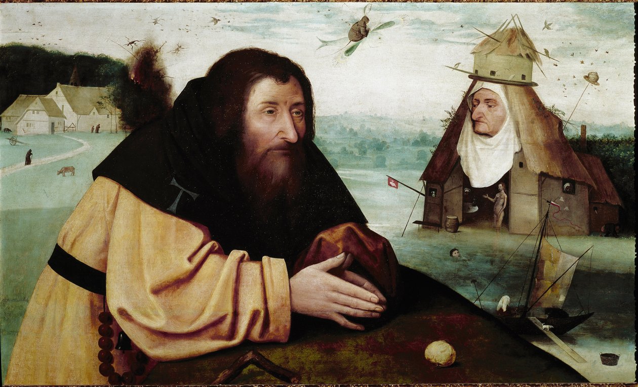 The Temptation of St Anthony (olja på ekpanel, ca 1501) av Hieronymus (after) Bosch