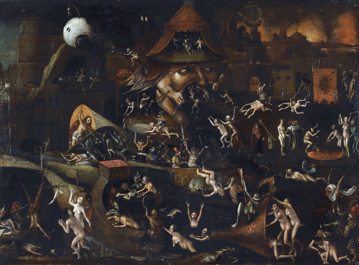 Descente aux Enfers - The Harrowing of Hell av Bosch, Hieronymus av Hieronymus (school of) Bosch