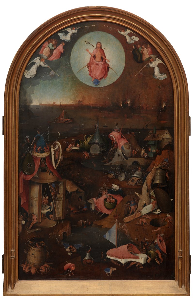 Centralpanelen för den sista domen (olja på panel) av Hieronymus Bosch
