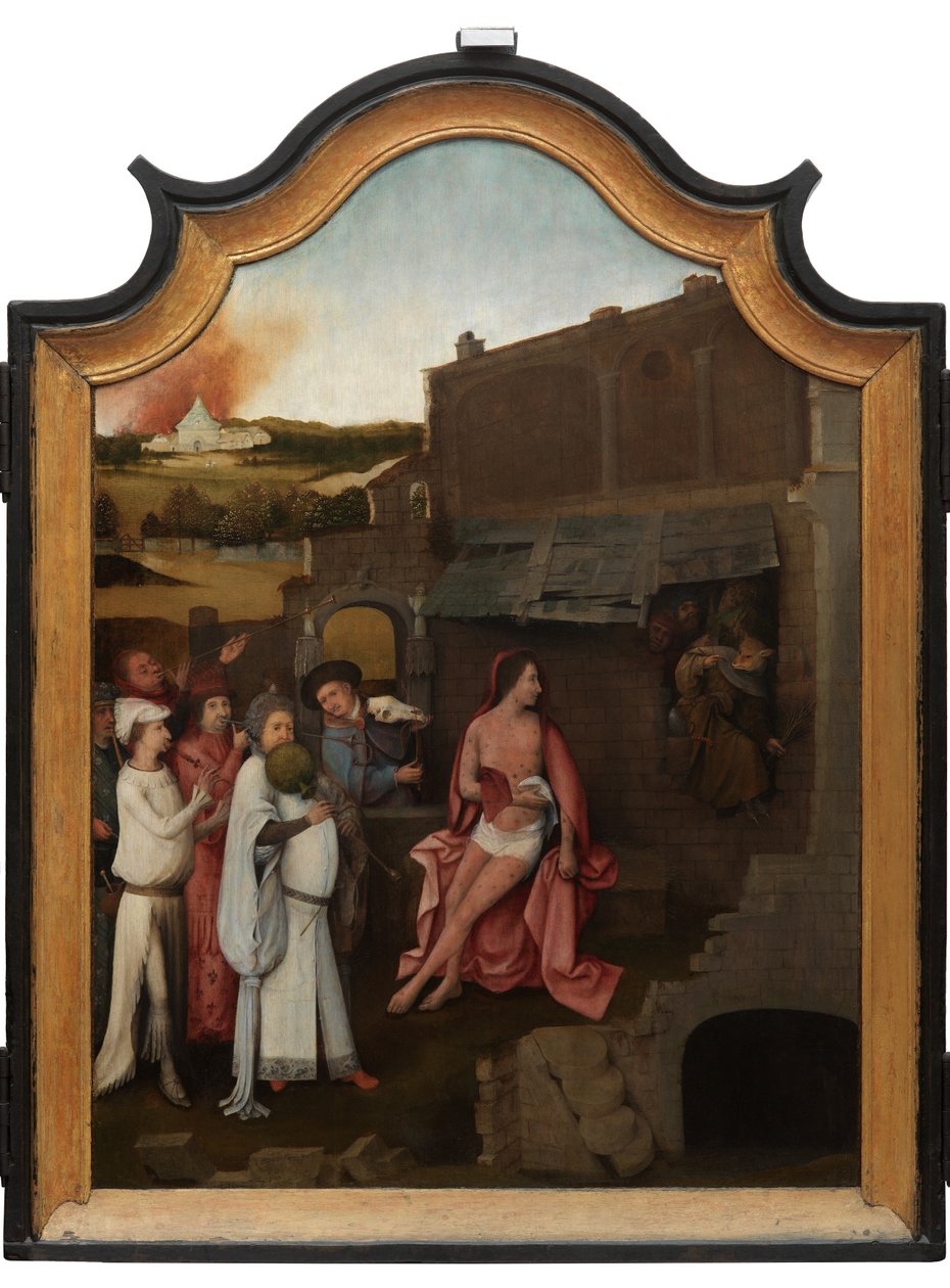 Central panel av Triptych of Job, c.1500-24 (olja på panel) av Hieronymus Bosch