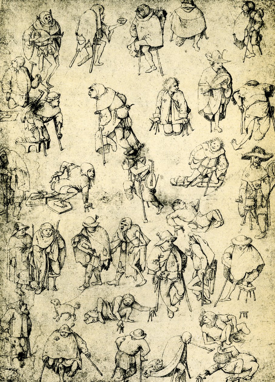 Krymplingar, tiggare och tiggarmusiker av Hieronymus Bosch