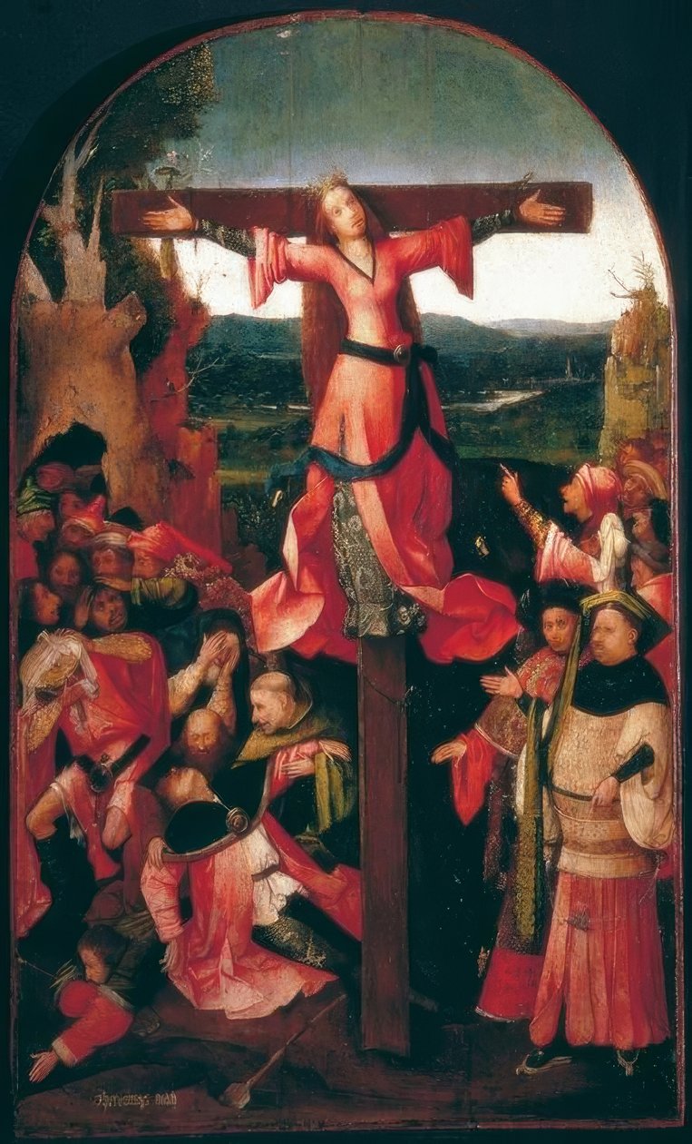 Korsfästelsen av Saint Julia (eller Liberata) av Hieronymus Bosch