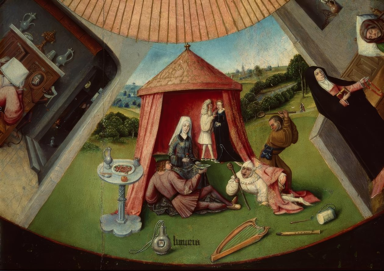 De sju stora synderna och de fyra sista sakerna av Hieronymus Bosch