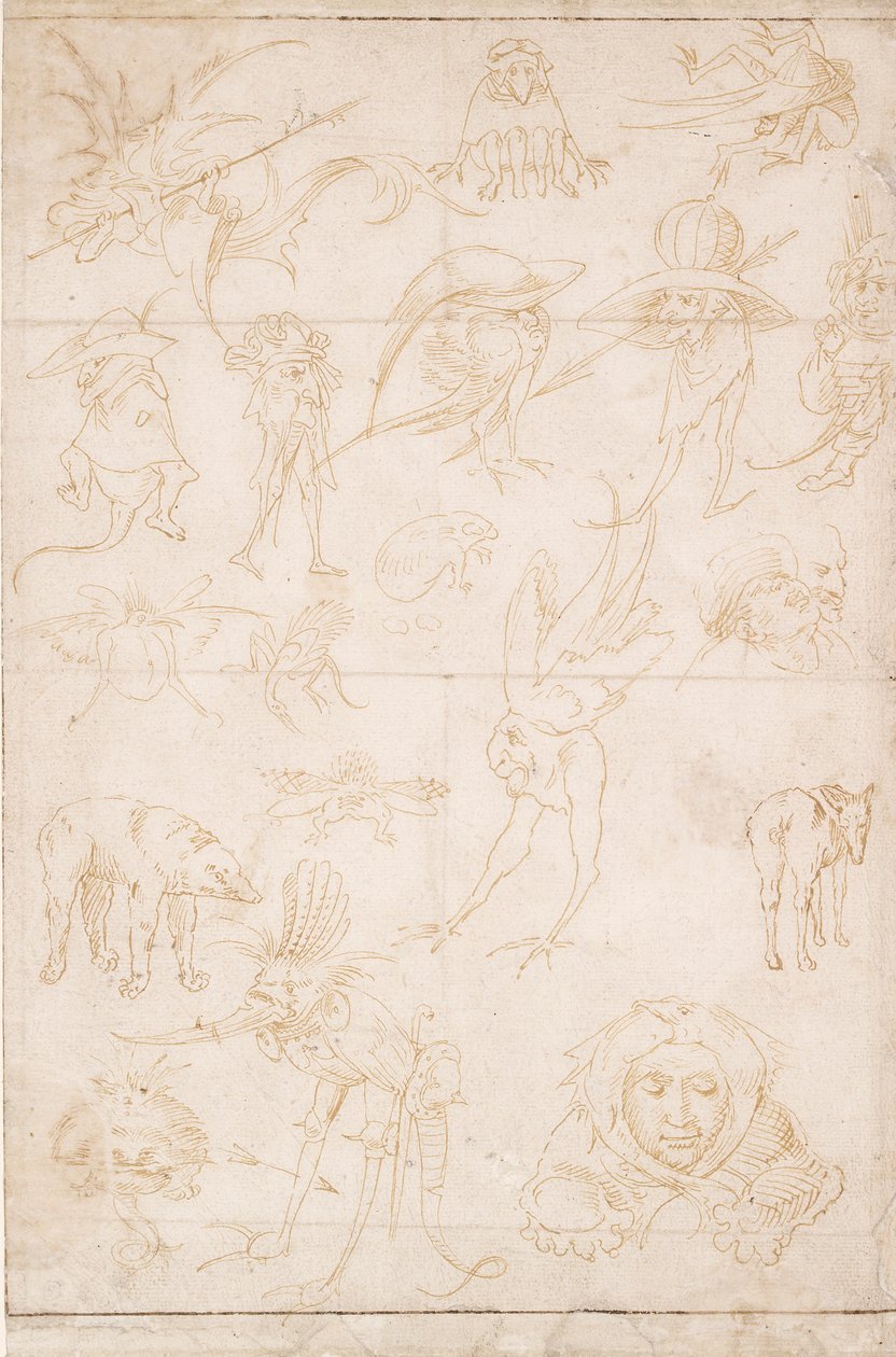 Grotesque Studies, c1500-1520 av Hieronymus Bosch