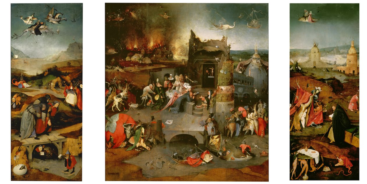 Frestelse av Sankt Antonius, c.1501 av Hieronymus Bosch