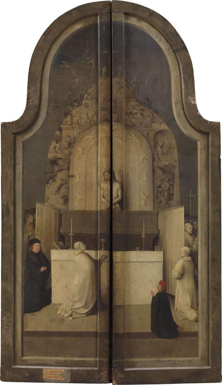 Tillbedjan av kungarna. Triptyk, omvänt av Hieronymus Bosch
