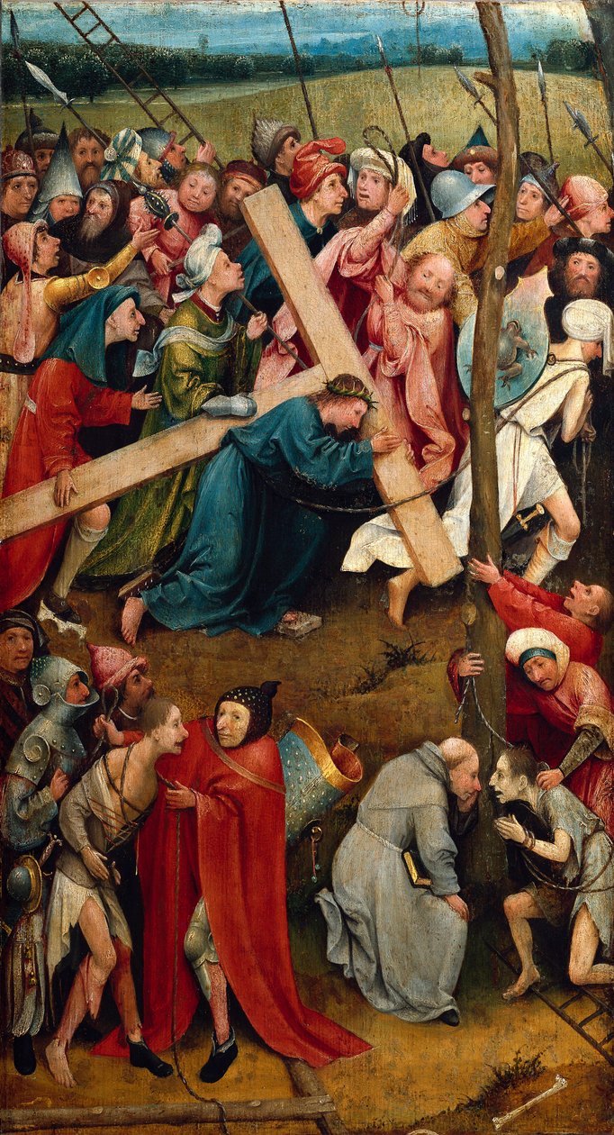 Kristus som håller sitt kors, vägen till Golgata av Hieronymus Bosch