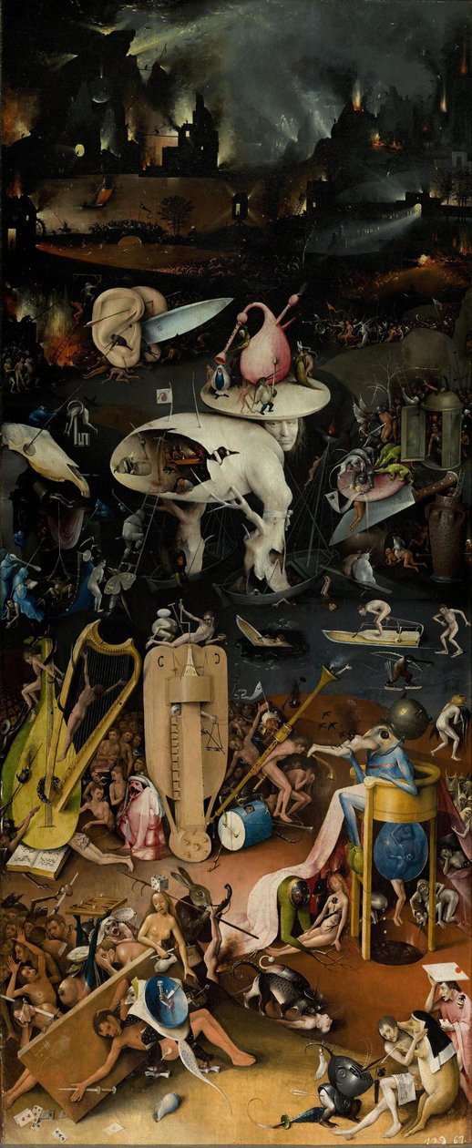 De jordiska läckerheternas trädgård













, inre högerflygeln (Hell). av Hieronymus Bosch