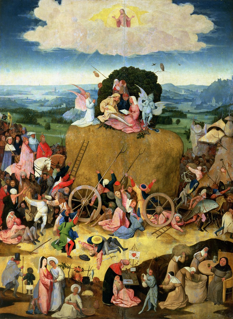 The Haywain: central panel av triptyken, c.1500 av Hieronymus Bosch
