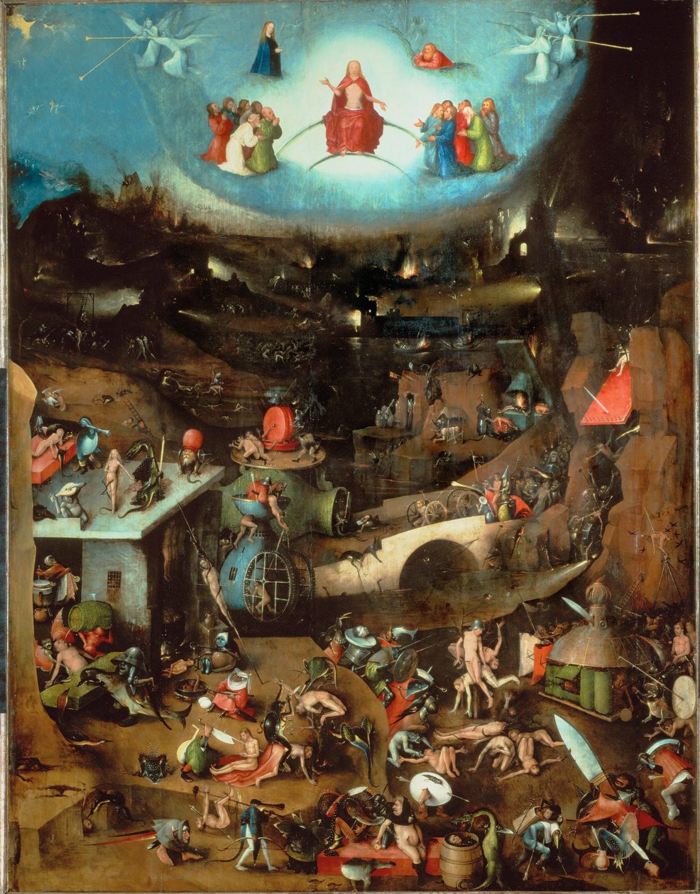 Den yttersta domen, central panel (olja på ek) av Hieronymus Bosch