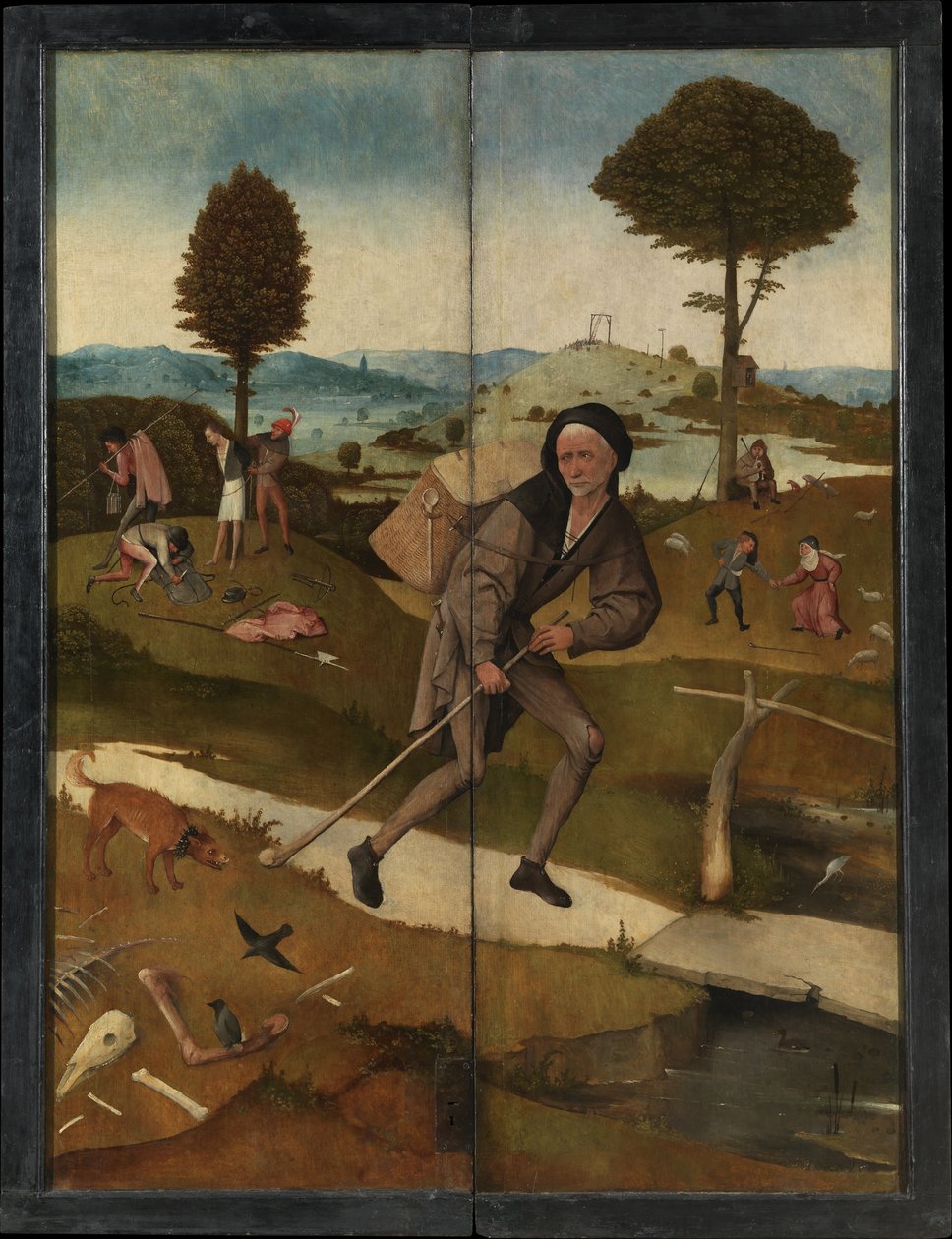 The Peddler The Haywain Triptyk, omvänd av Hieronymus Bosch