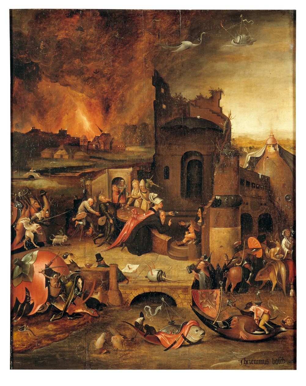 Frestelsen av Antonius Abbot av Egypten (olja på panel) av Hieronymus Bosch