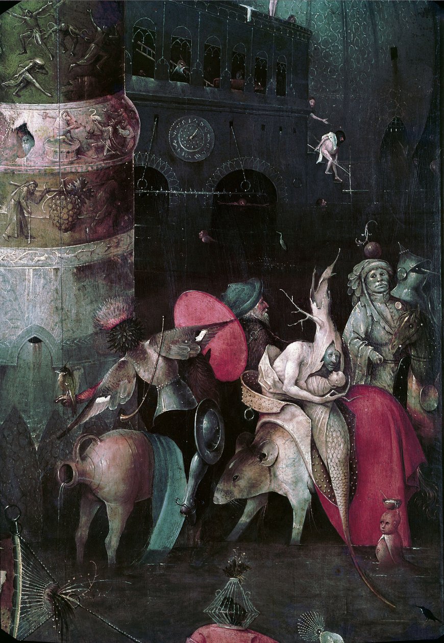 The Temptation of Saint Anthony Detalj av centralpanelen i en triptyk, mellan 1495 och 1515 av Hieronymus Bosch