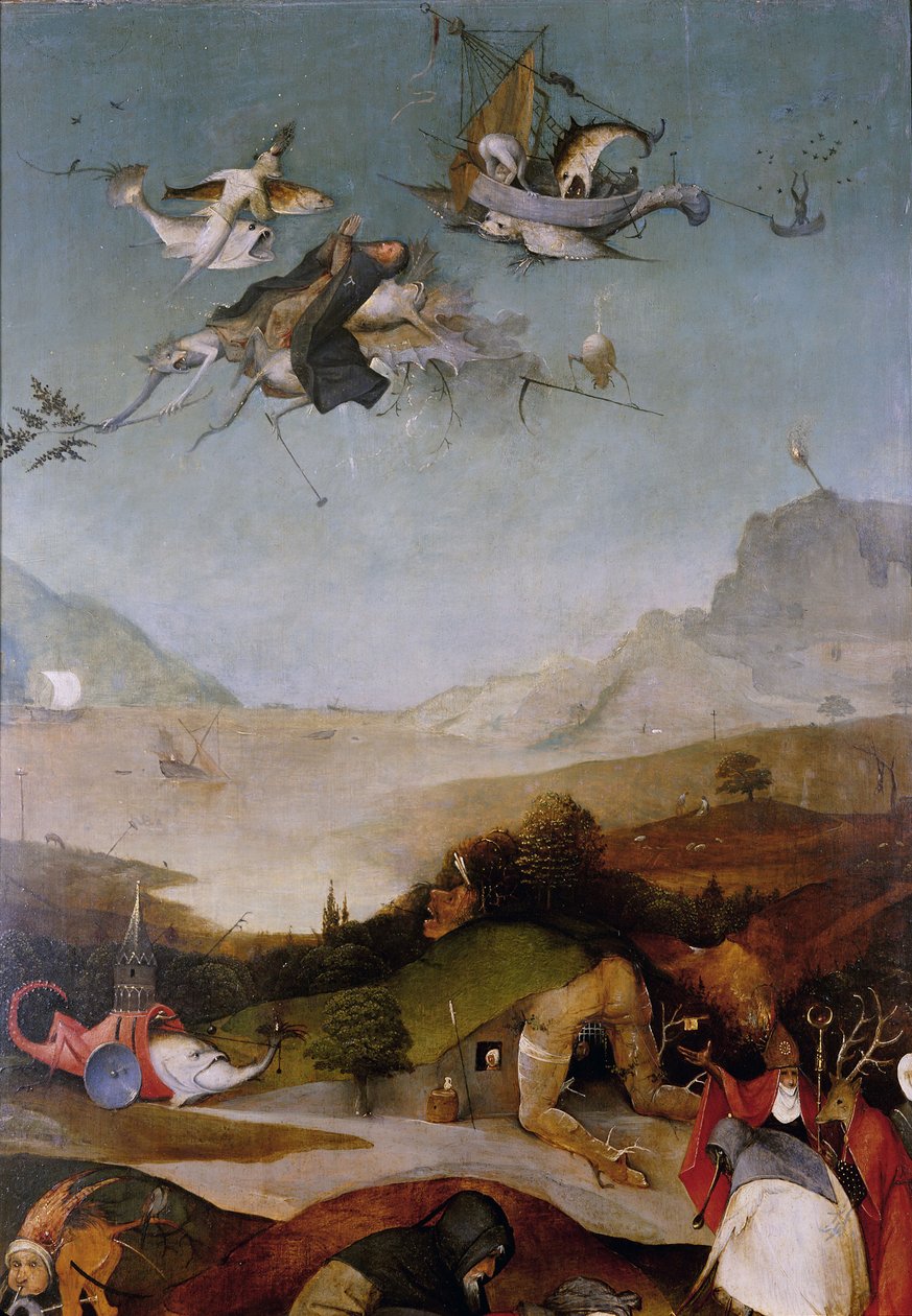 The Temptation of Saint Anthony Detalj av vänstra flygeln på en triptyk, mellan 1495 och 1515 av Hieronymus Bosch