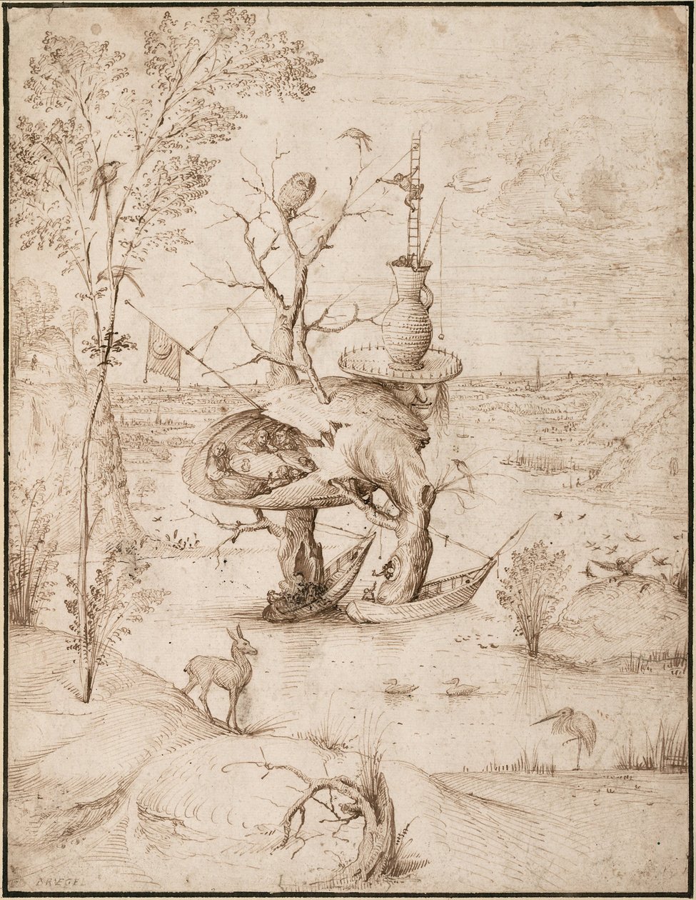 Trädmannen, ca. 1505 (brunt bläck på papper) av Hieronymus Bosch