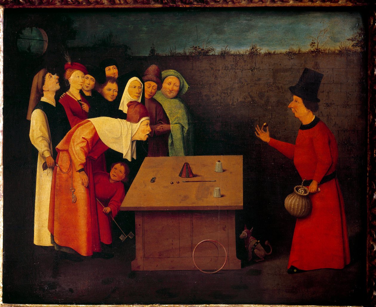 Retractorn (eller magikern). Målning av Hieronymus Van Aeken (Aken) dit Jerome Bosch (1450-1516) av Hieronymus Bosch
