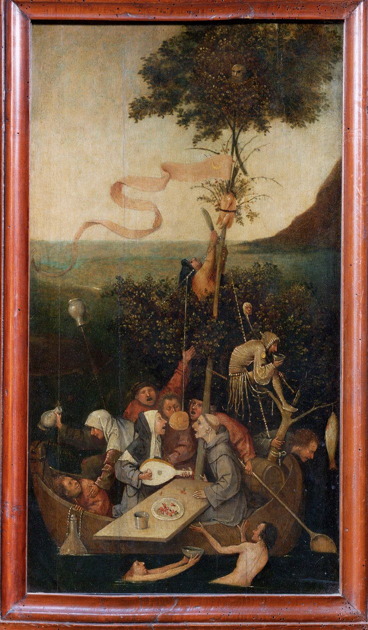Dårarnas skepp, ca 1500 (målning på trä) av Hieronymus Bosch