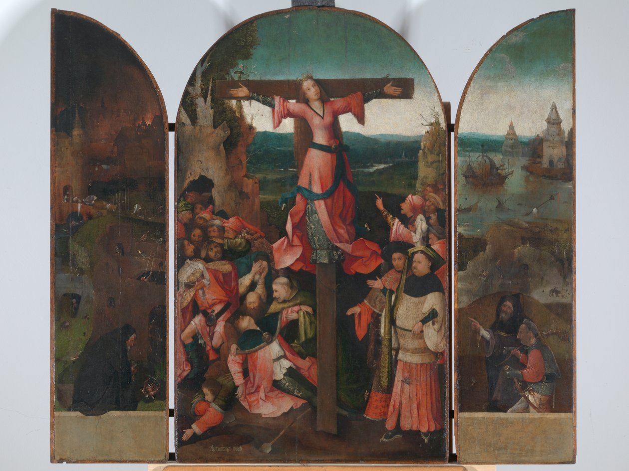 Triptyk av den korsfästa martyren (Triptyken av St Julia), av Joren Anthoniszoon Van Aeken känd som Bosch Hieronymus av Hieronymus Bosch