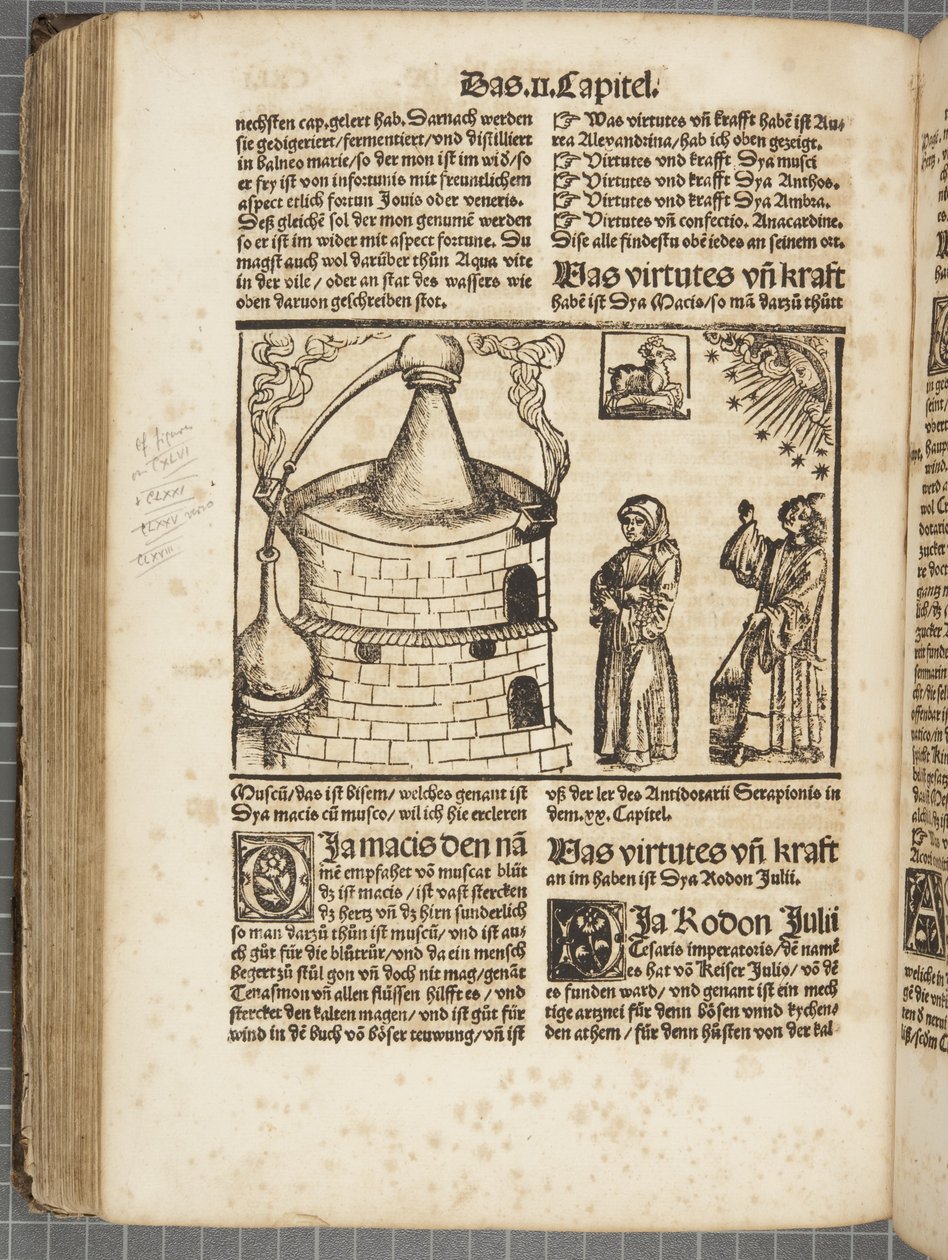 Destillering av boken av Hieronymus Brunschwig