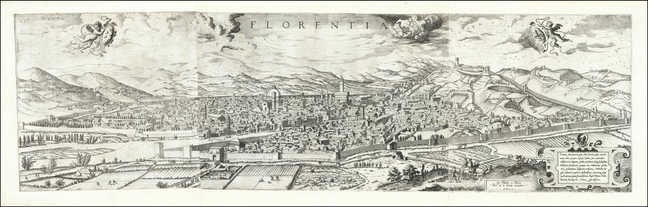 1557 års vy över Florens av Hieronymus Cock, publicerad 1601 av Paul van der Houve av Hieronymus Cock