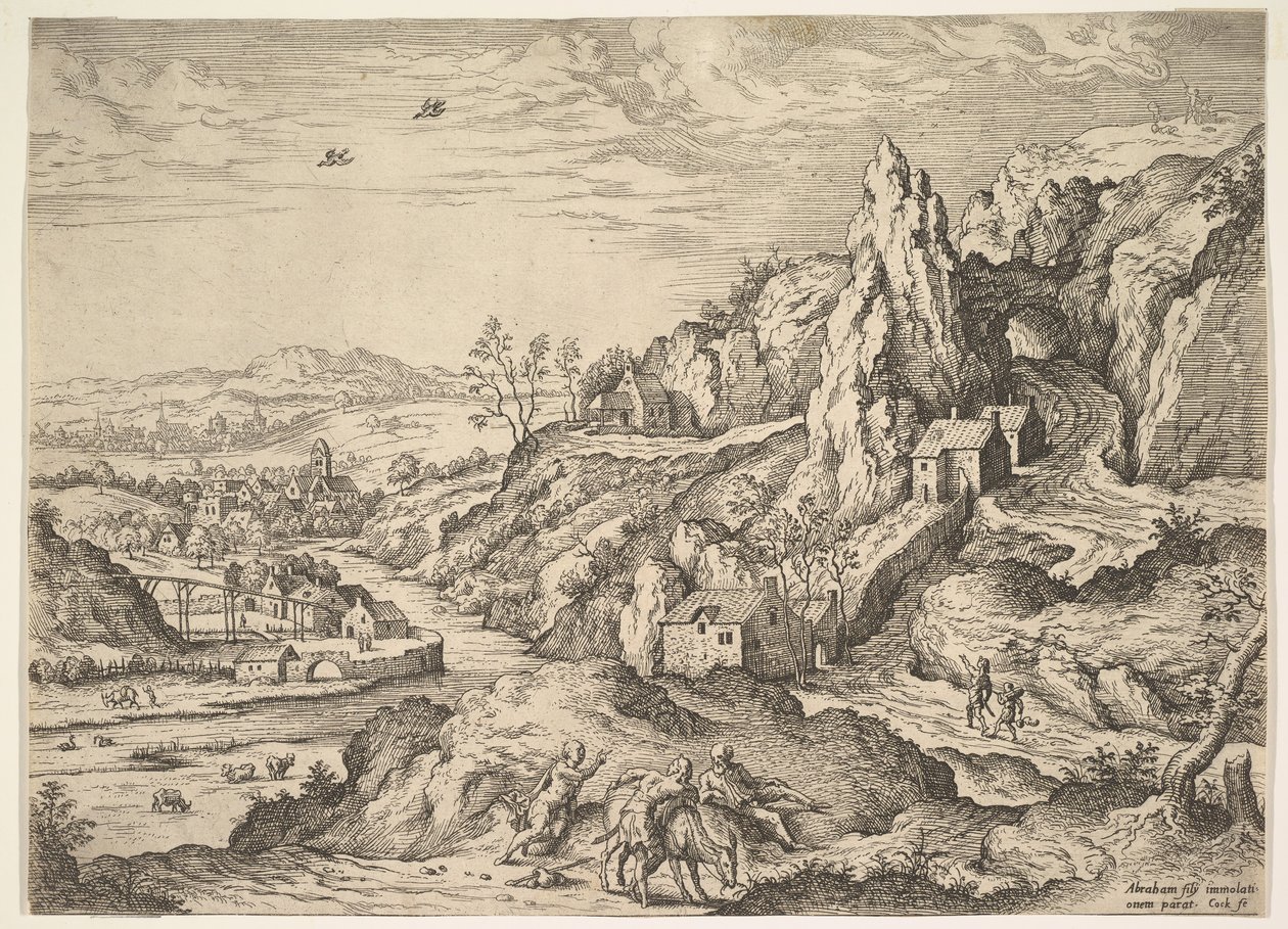 Abraham och Isak på väg till offer, 1558. av Hieronymus Cock
