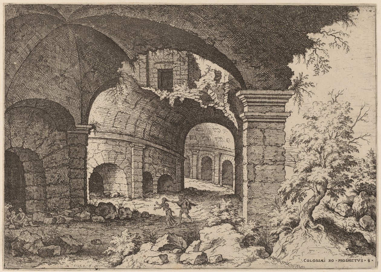Åttonde utsikten över Colosseum av Hieronymus Cock