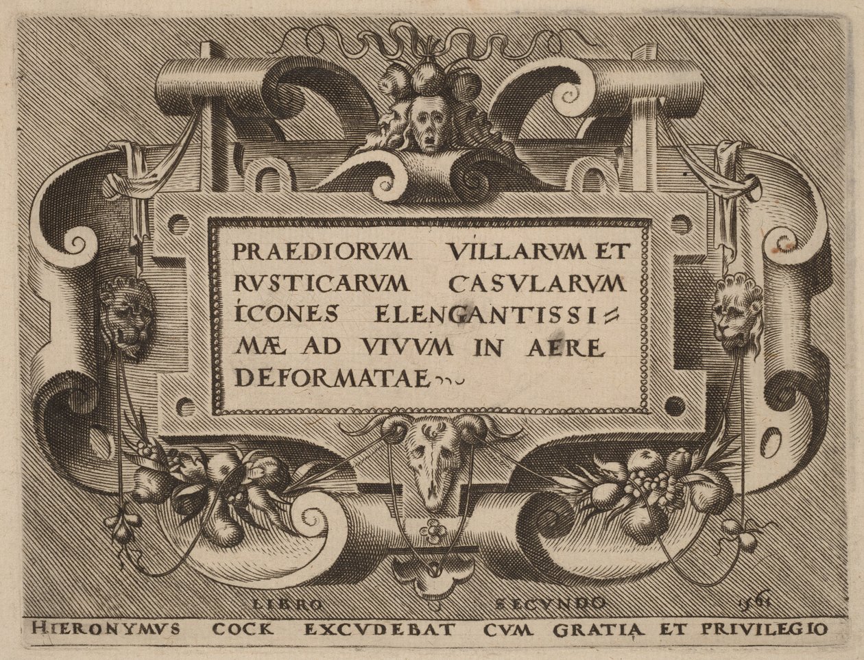 Titelsidan till ”Praediorum Villarum” av Hieronymus Cock