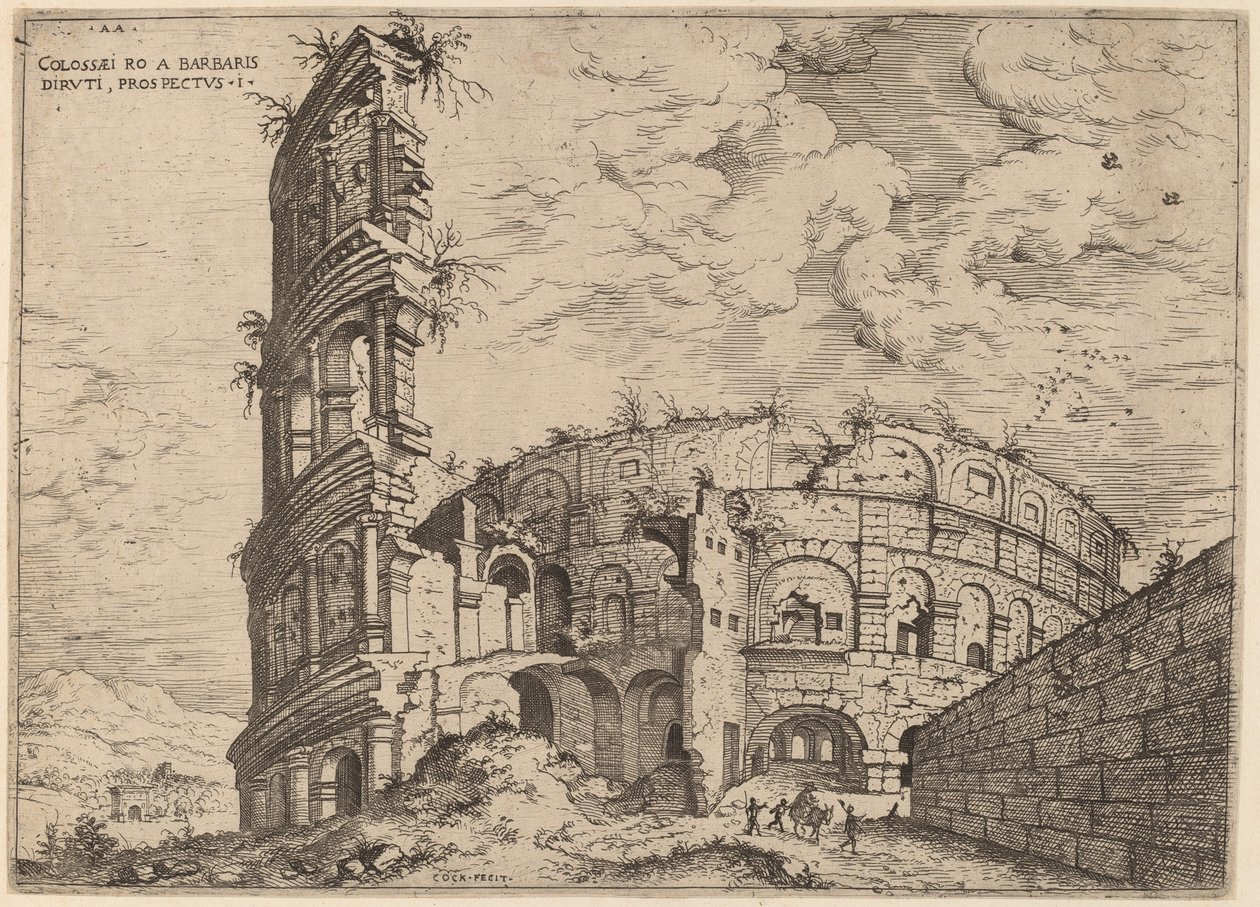 Utsikt över Colosseum av Hieronymus Cock