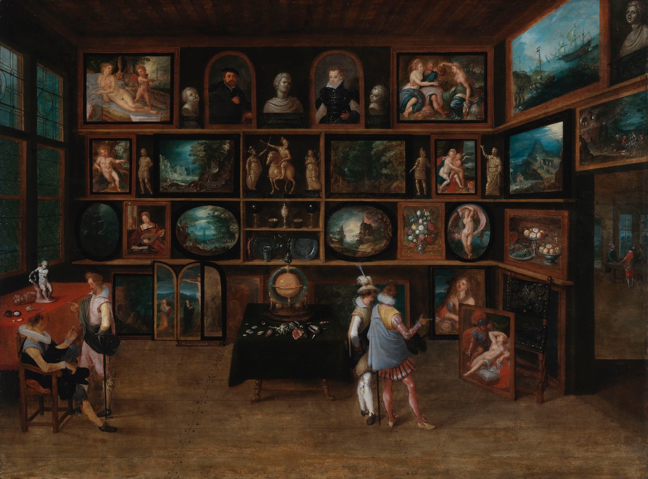 Connoisseurs at a Gallery, första tredjedelen av 1600-talet.. av Hieronymus II . Francken